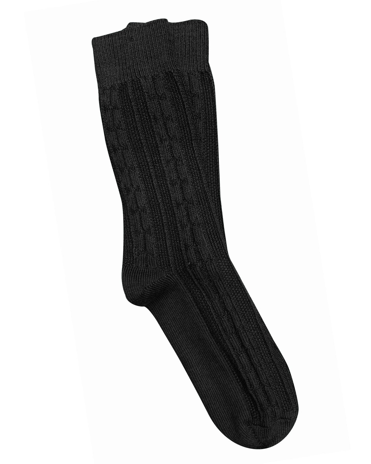 Tightology Chunky Cable Merino Wool Socks in Black