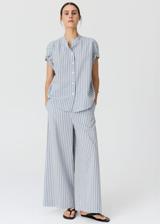 POL Bay Shirt Blue/Choc Stripe