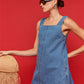 Staple the Label Cassia Denim Mini Dress Mid Blue