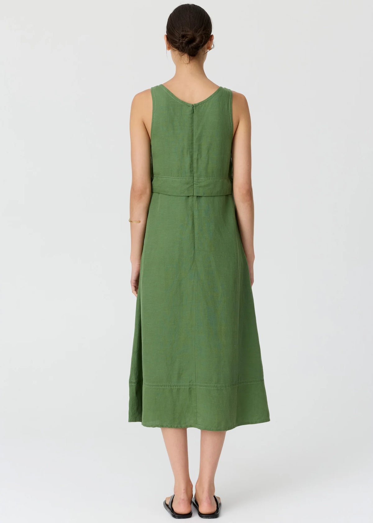POL Frankie Double Layer Dress in Fern
