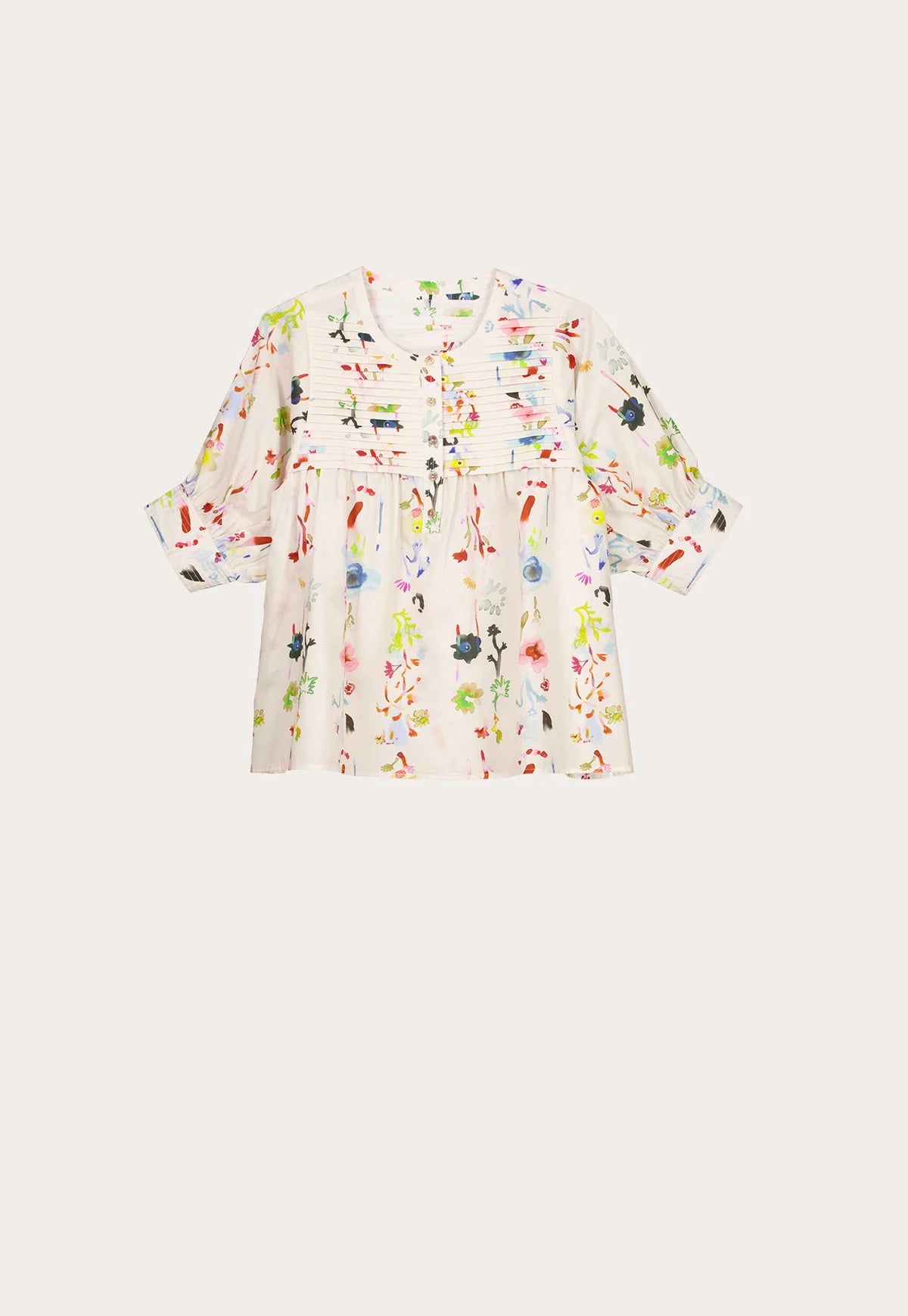 Nancybird Gwen Blouse, Watercolour Cream