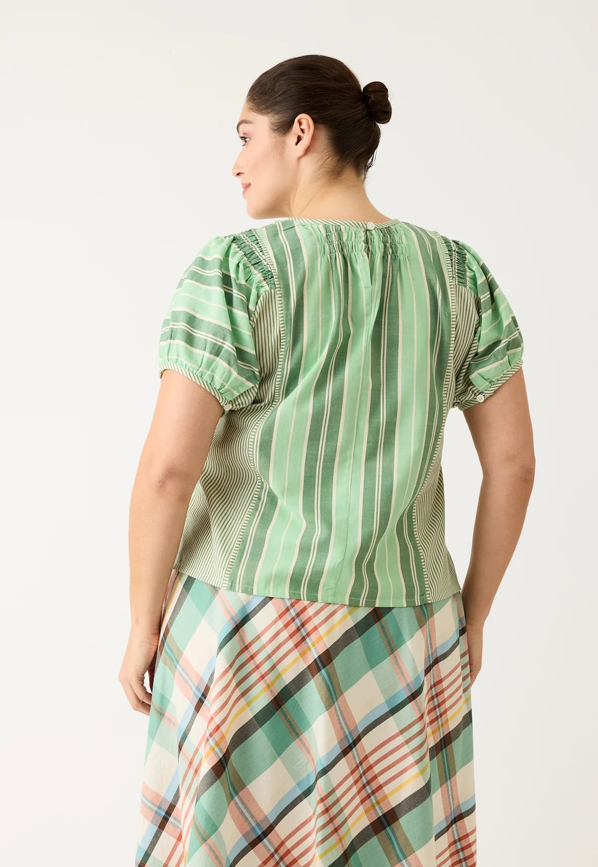 Nancybird Jolene Top in Green Stripe