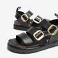 Yokono Tunez 127 Leather Sandal in Black