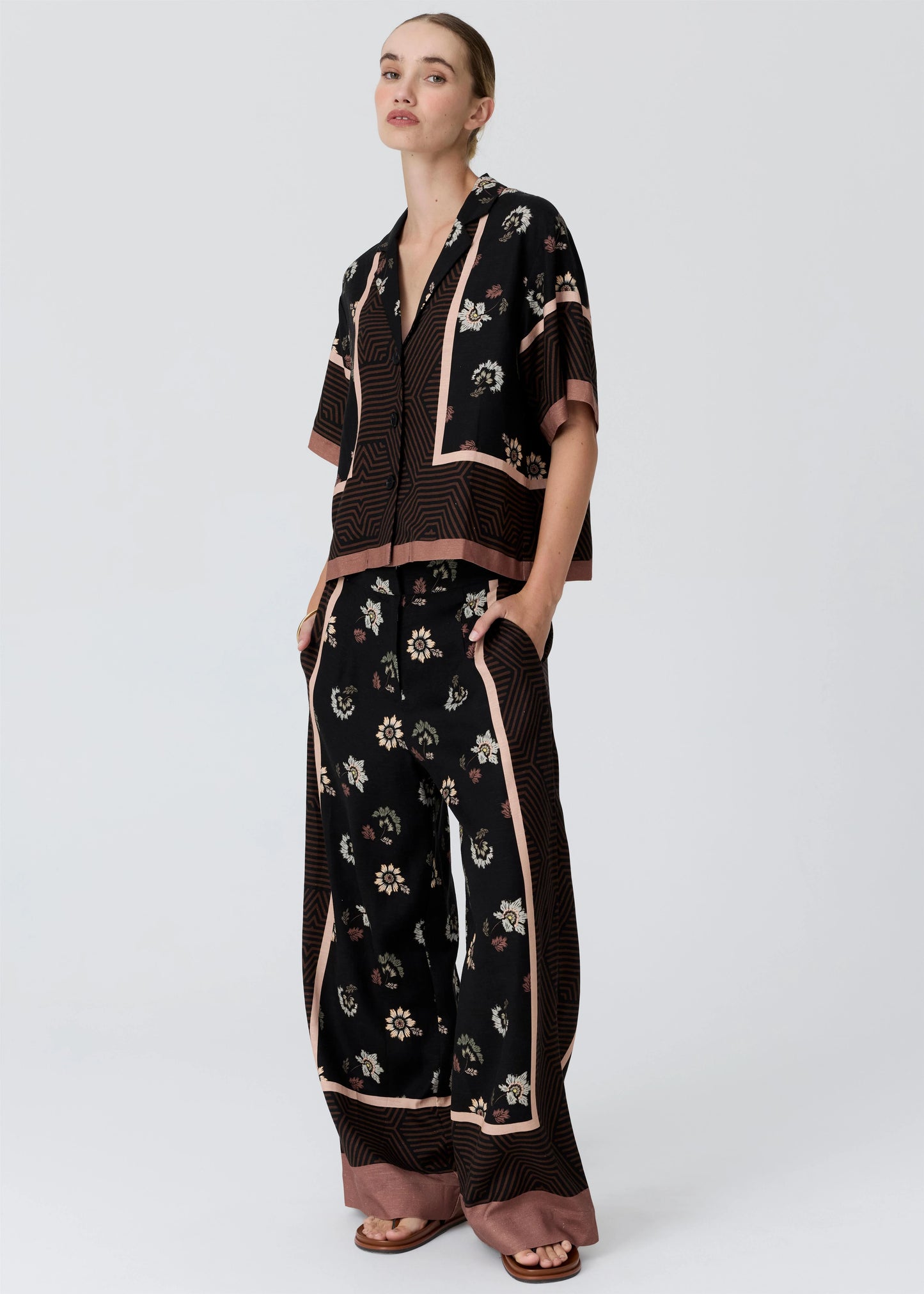 POL Trellis Shirt in Trellis Scarf Print
