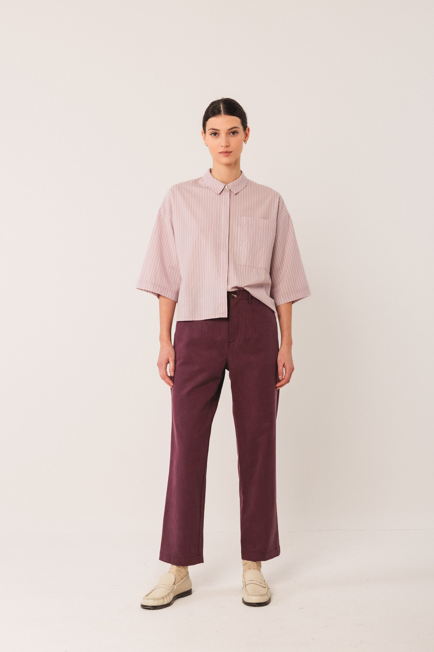 Indi and Cold Boxy Striped Shirt