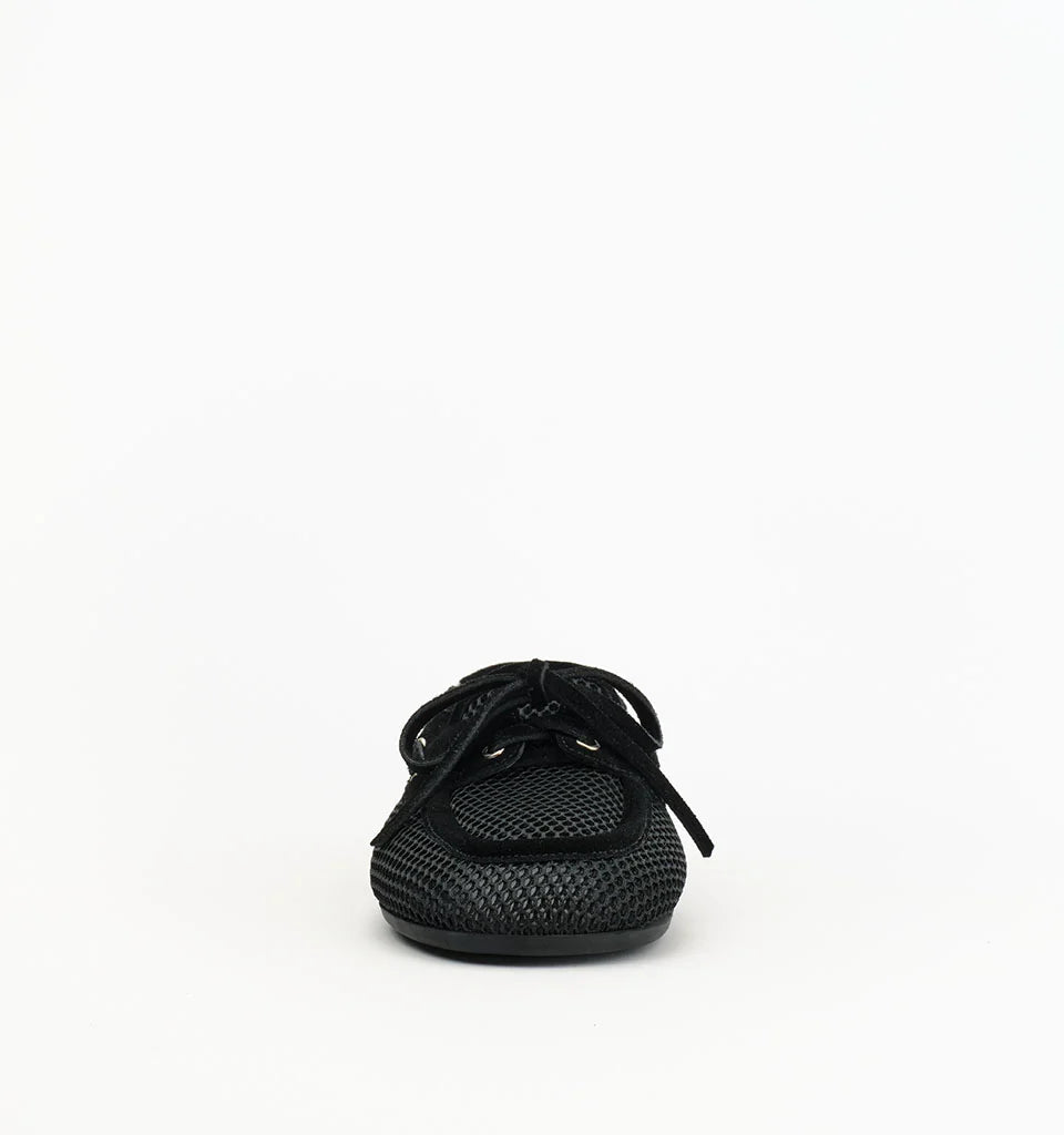 Alias Mae Teddy Mesh Boat Shoe in Black