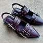 Alias Mae Zina Buckle Flats in Burgandy Leather