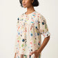 Nancybird Gwen Blouse, Watercolour Cream