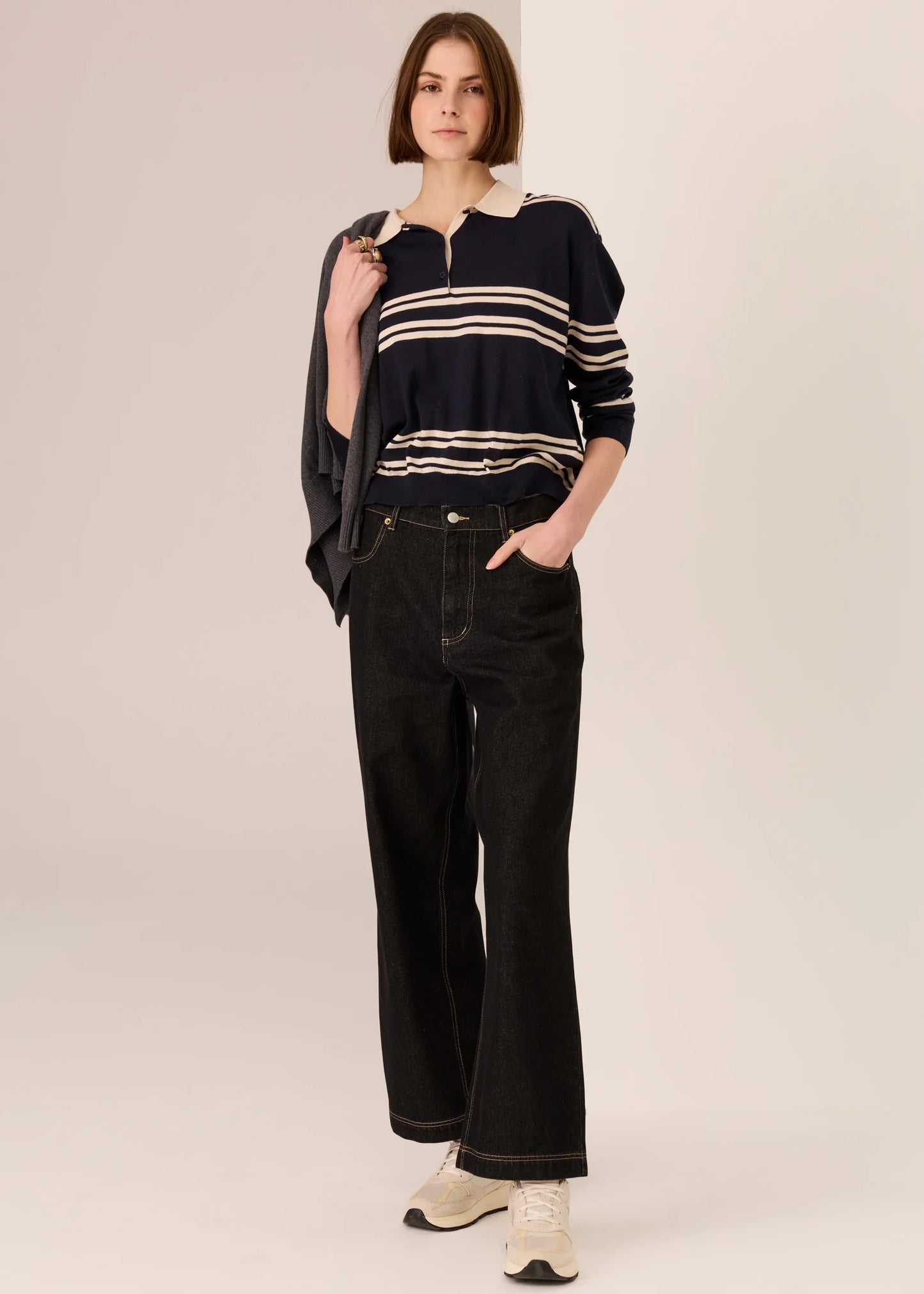 POL Andie Cropped Jean Black Wash