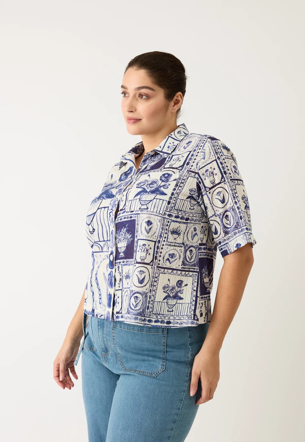 Nancybird Summer Shirt in Lyon Tile