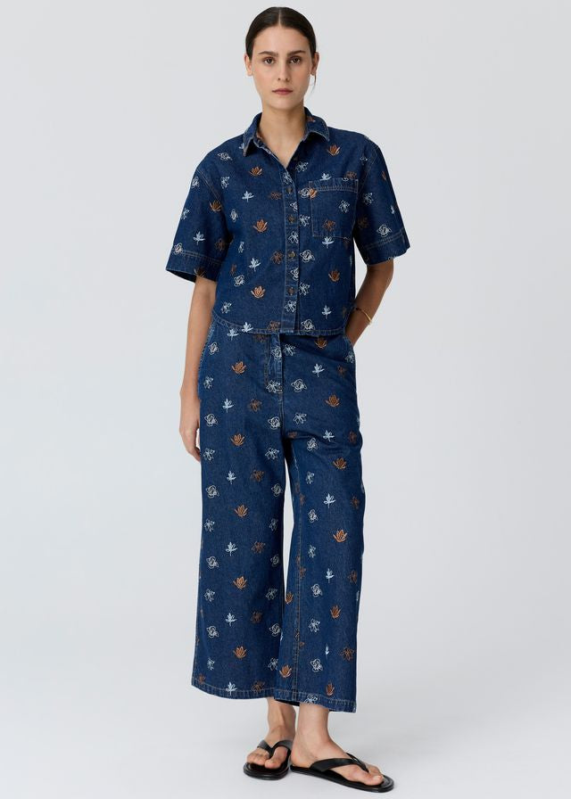 POL Gilt Emb. Shirt Denim/Copper