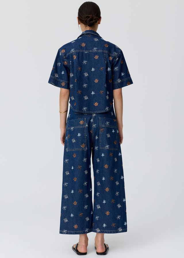 POL Gilt Emb. Shirt Denim/Copper