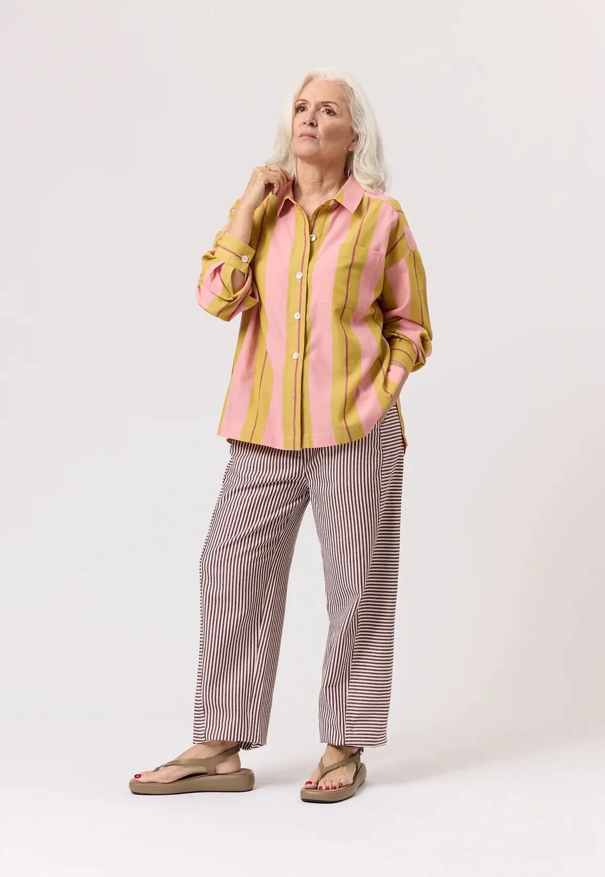 Nancybird Sabine Shirt in Dusk Stripe - the tartan fox