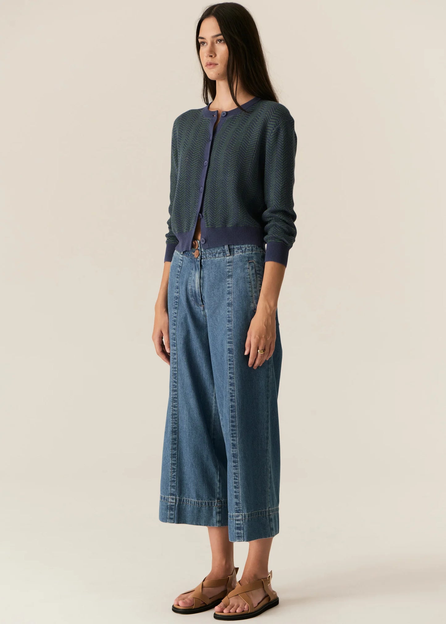 POL Carsen Crop Denim Pant in Light Wash