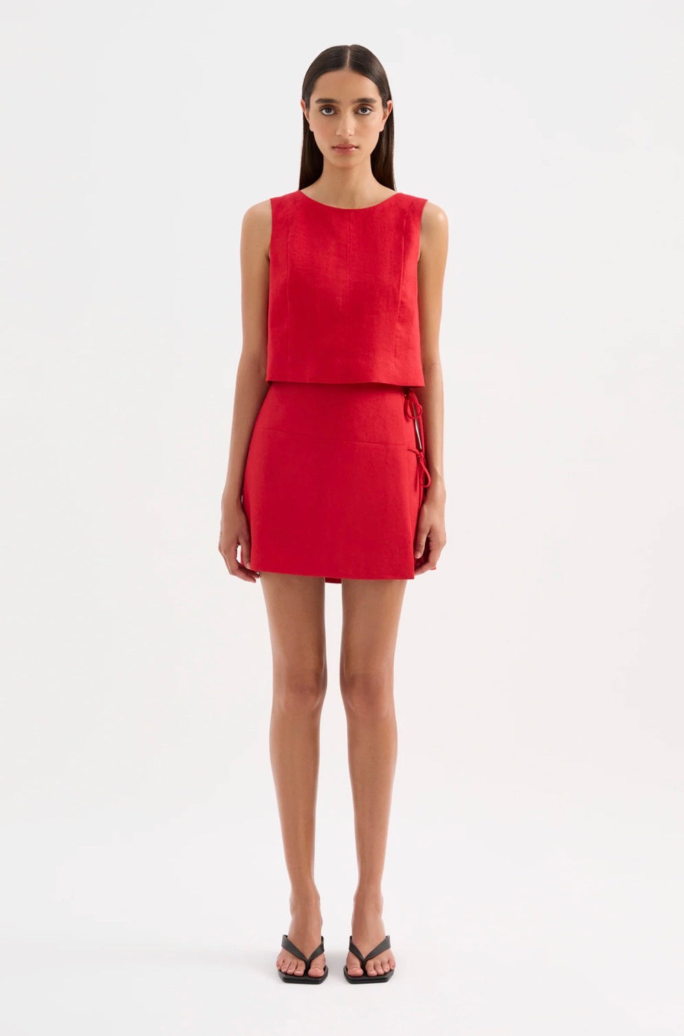 Nude Lucy Marli Linen Top Vermillion