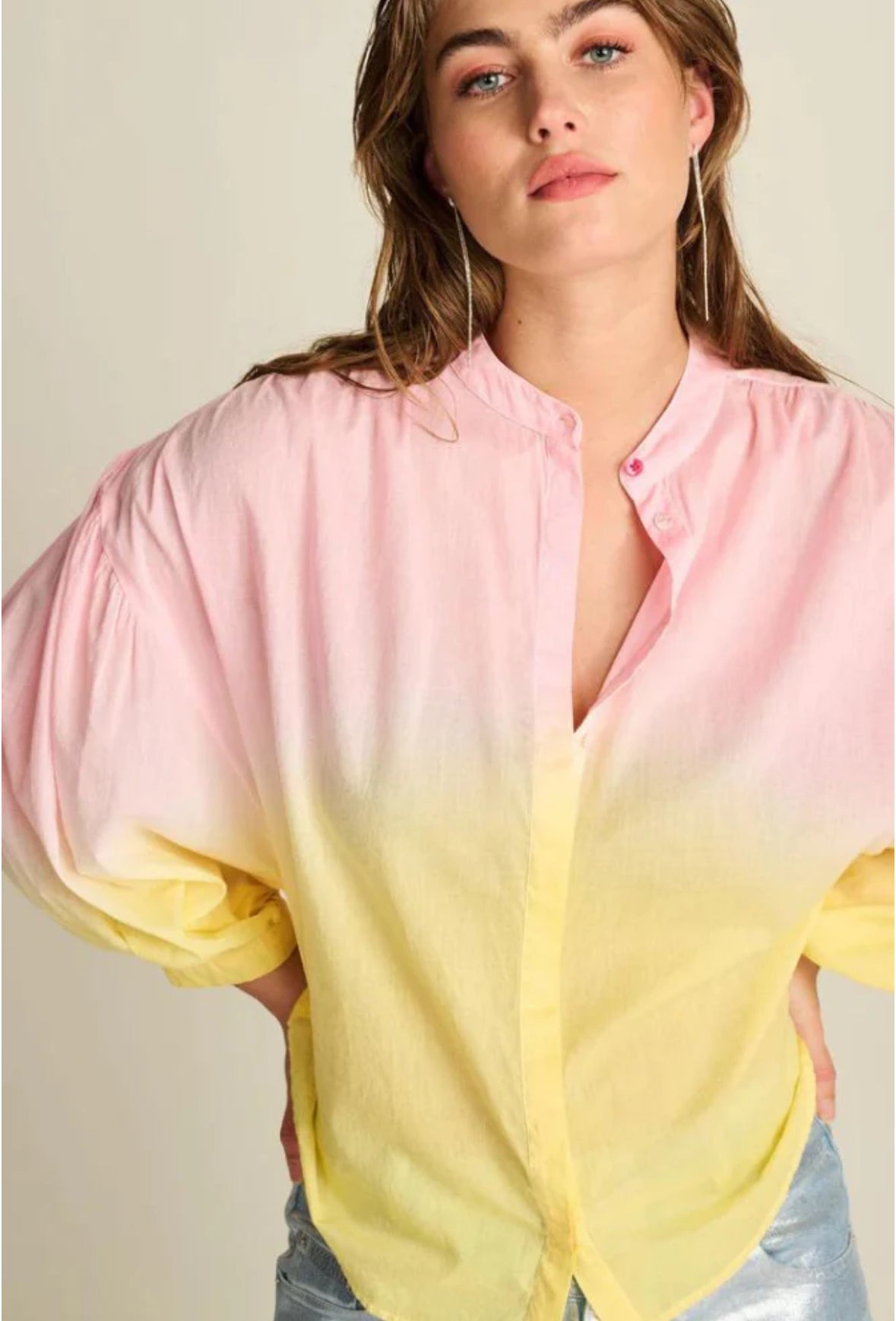 POM Amsterdam Blouse in Faded Blooming Pink