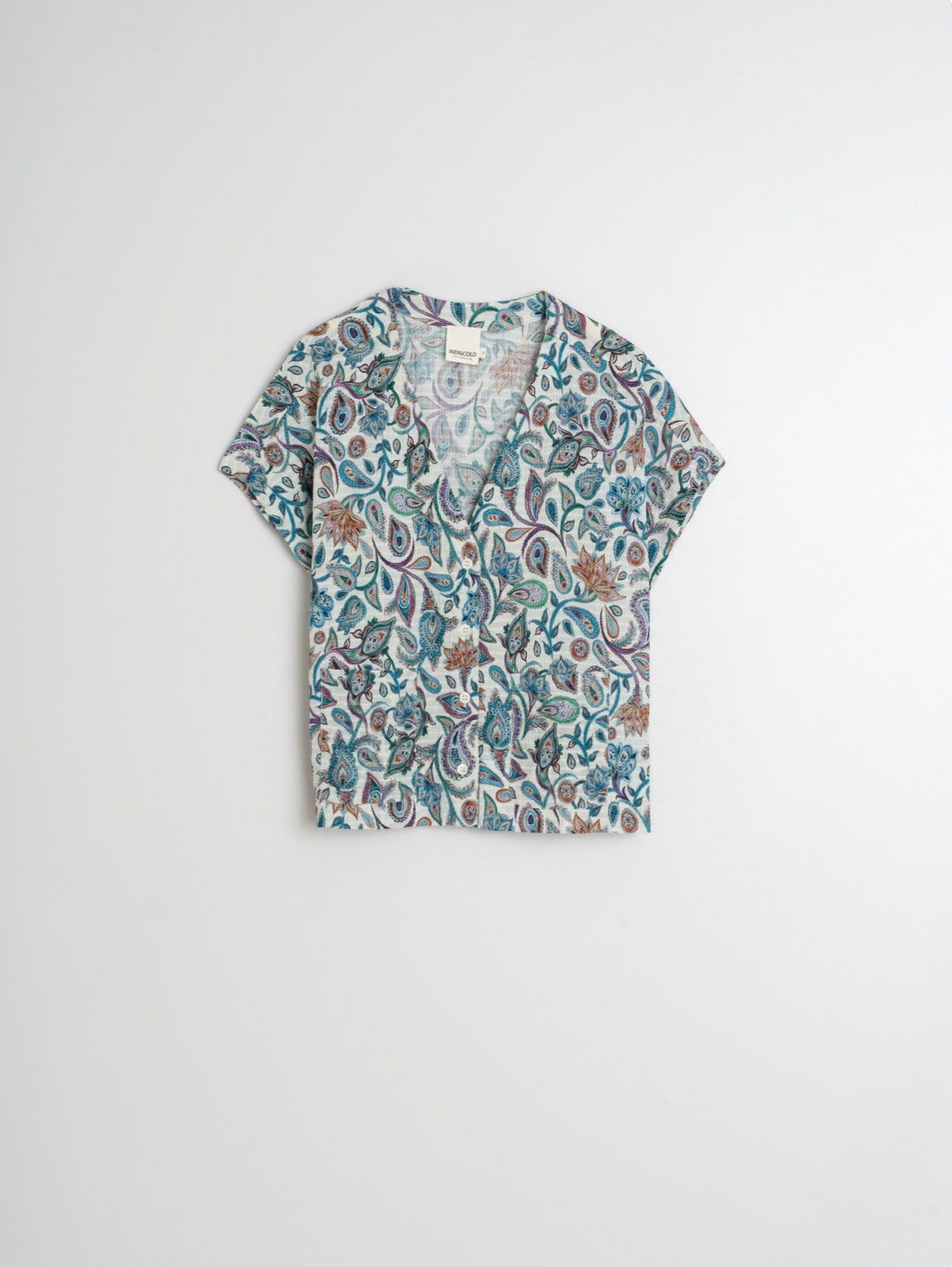 Indi and Cold Paisley Crop Shirt