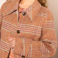 Kachel Holly Longline Coat in Honey Check