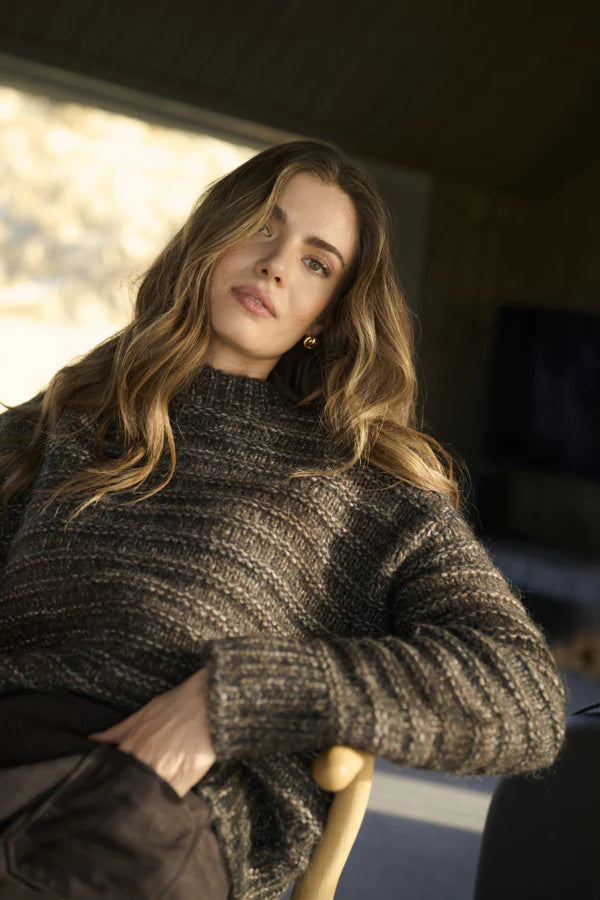 Kaffe KAmarena Knit Pullover Black Coffee Melange