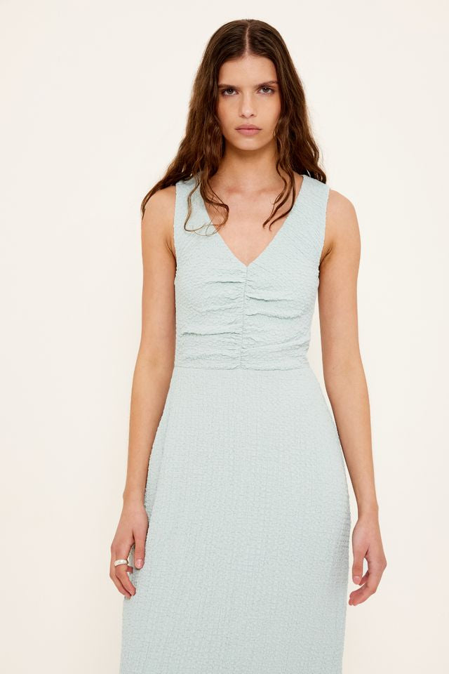 Staple the Label Amelie Gathered Midi Dress Seafoam