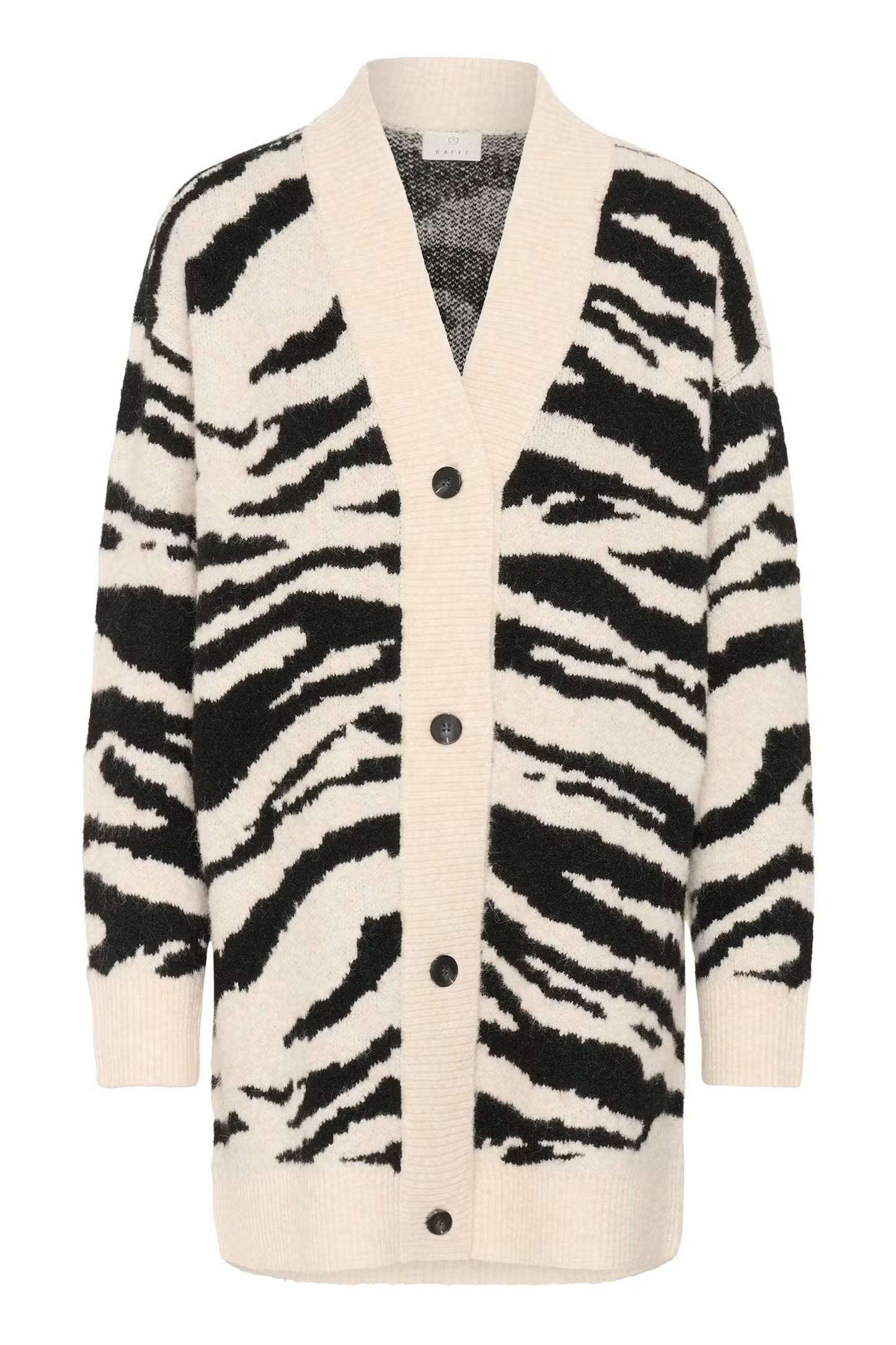Kaffe KAsandra Knit Cardigan Turtledove / Black Animal Print