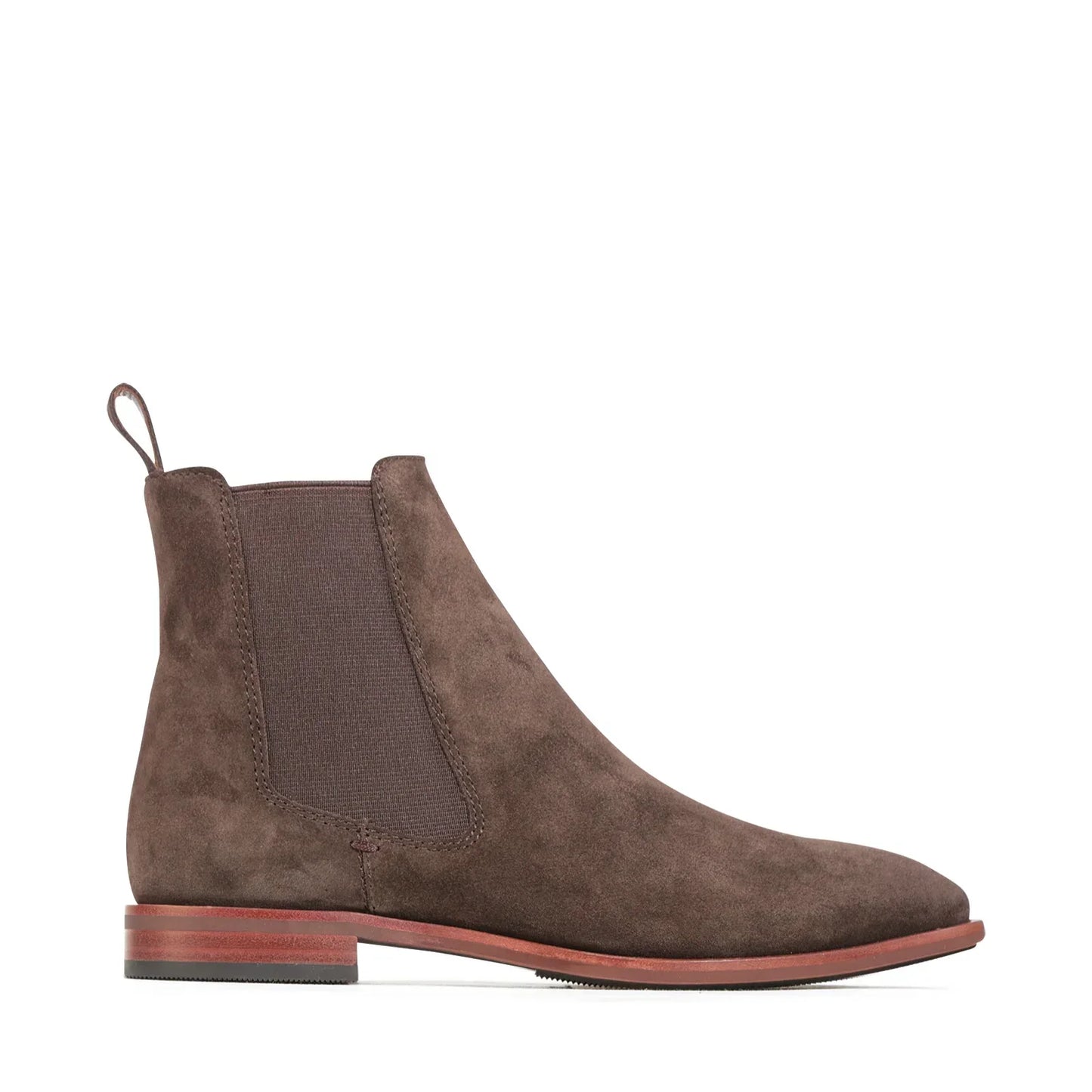 EOS Phebes women's suede Chelsea ankle boot with elastic gusset and pull tab in a clean flat silhouette