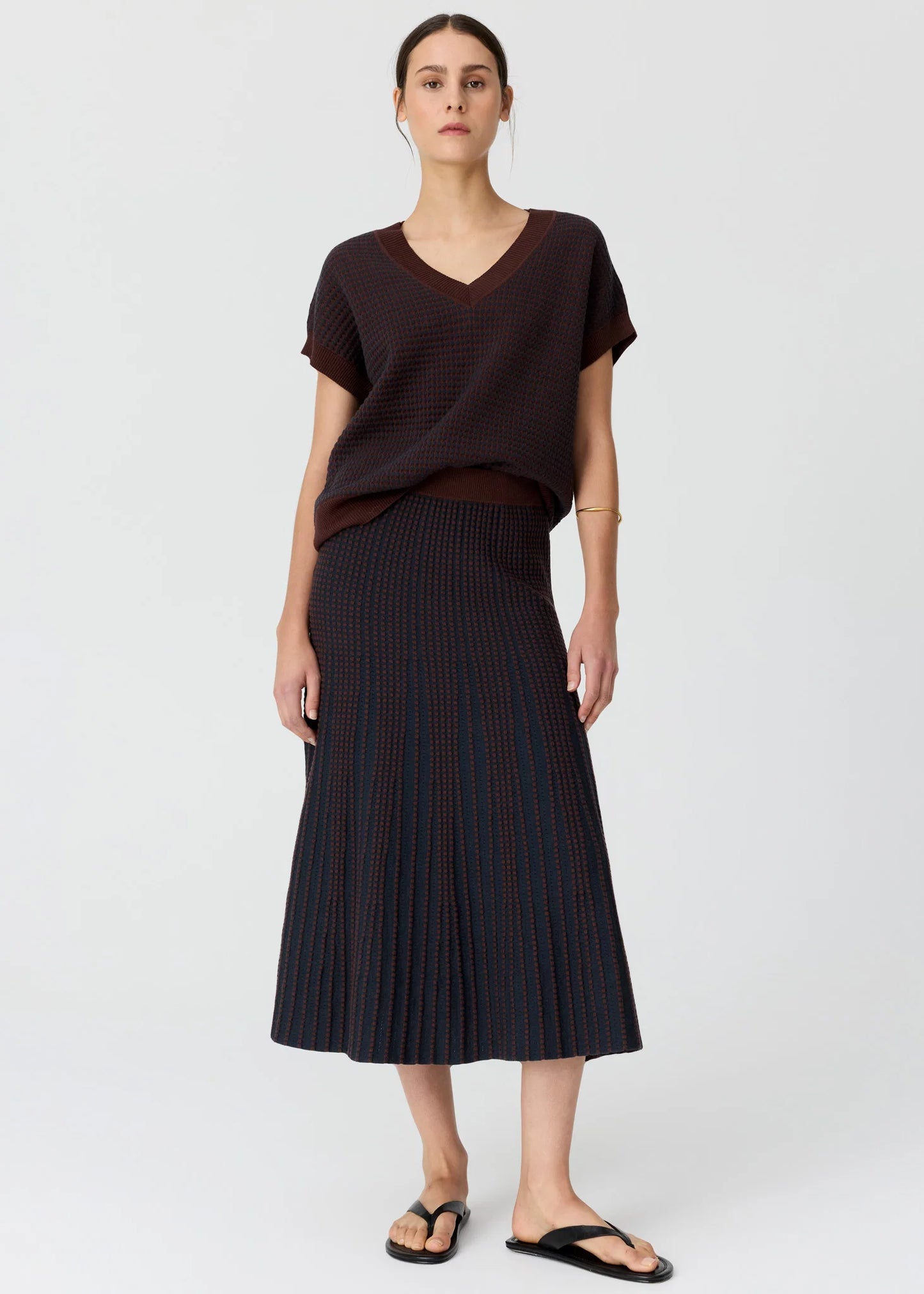POL Evlyn Knit Top Choc/Ink