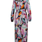 Coster Dress in Multi Leaf Print