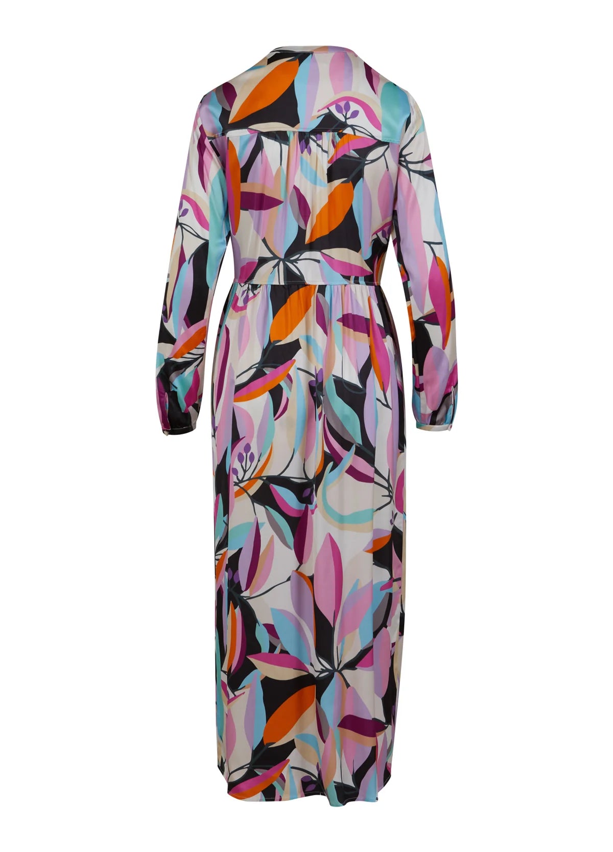 Coster Dress in Multi Leaf Print