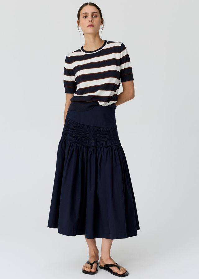 POL Darcey Stripe Knit Tee Ink/White/Choc