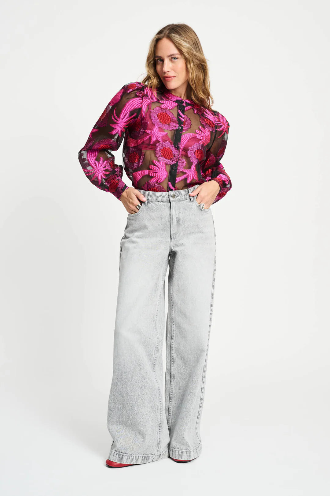 POM Amsterdam Splashing Fireworks Blouse Organza