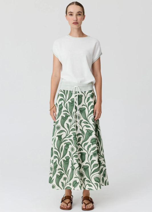 POL Reed Painted Knit Top in Chalk/Mint