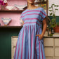 Nancybird Tathra Woven Dress in Raspberry Stripe