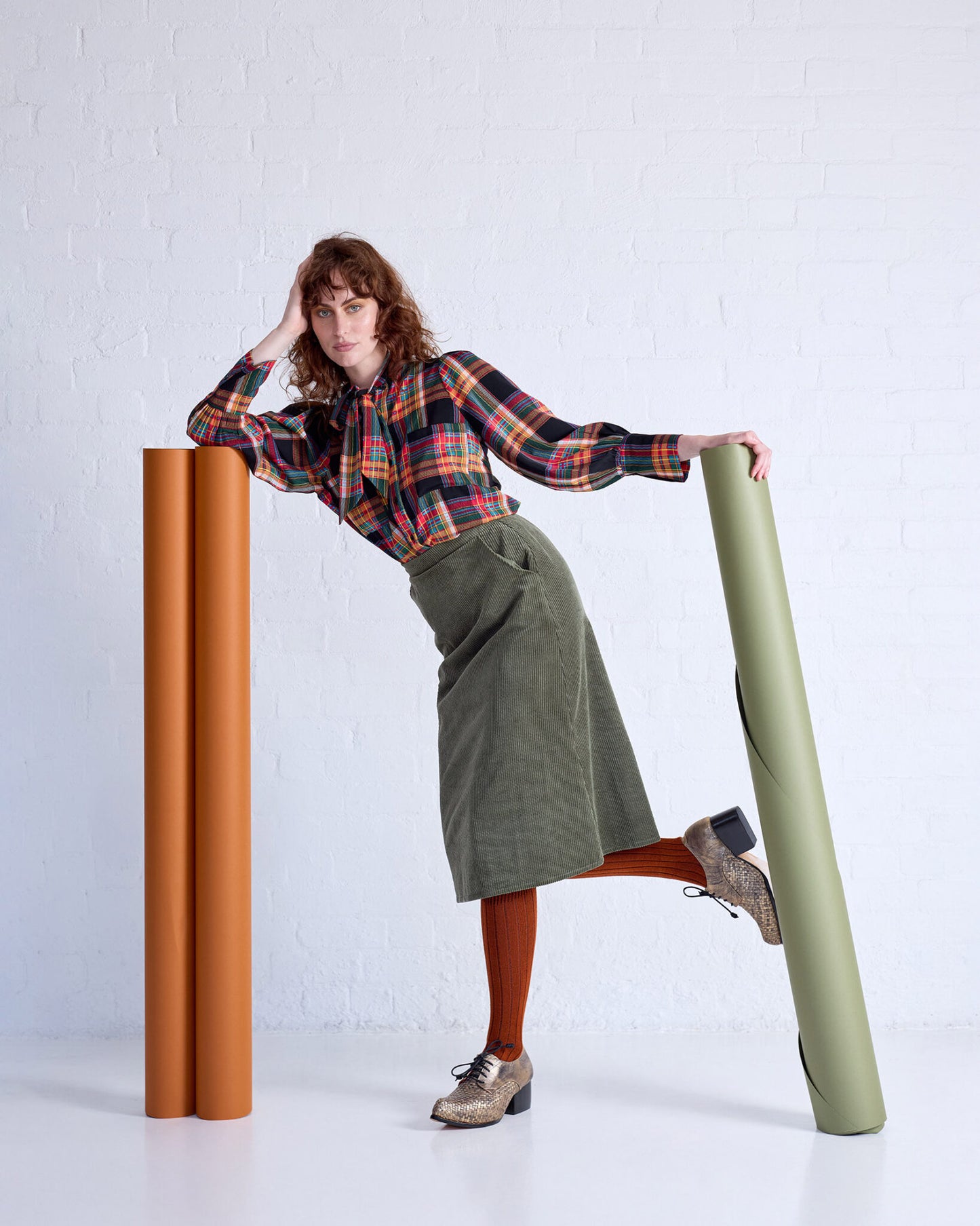 Tightology Long Rib Merino Wool Socks in Paprika