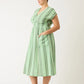 Nancybird Hana Wrap Dress in Green Stripe