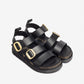 Yokono Tunez 127 Leather Sandal in Black