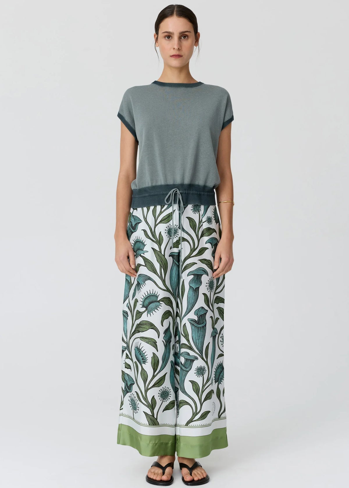 POL Reed Painted Knit Top in Ocean/Teal
