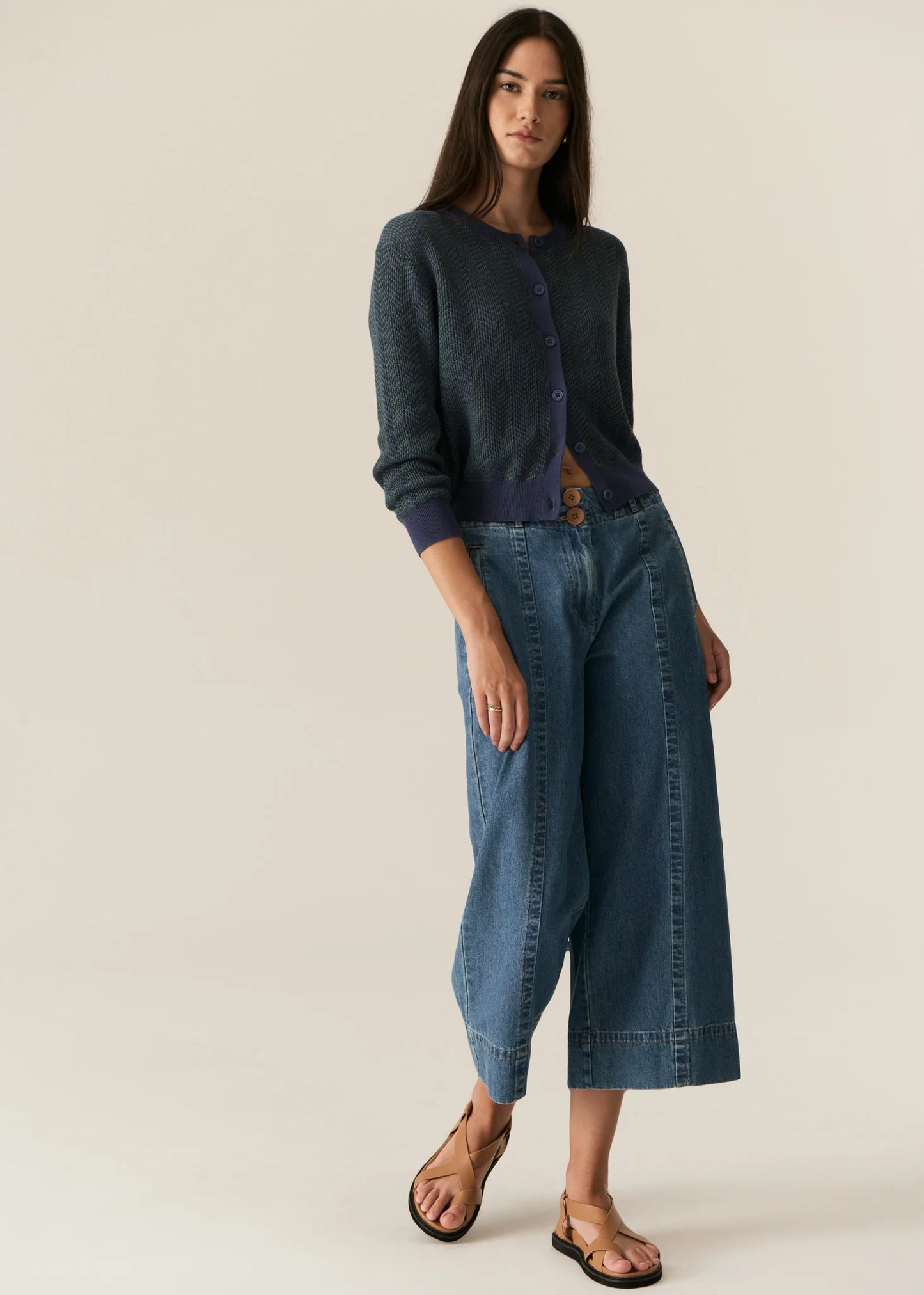 POL Carsen Crop Denim Pant in Light Wash