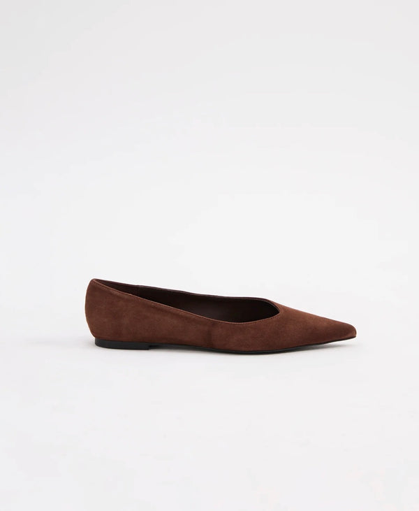 Nude Lucy Sonnet Pointed Flat Raisin
