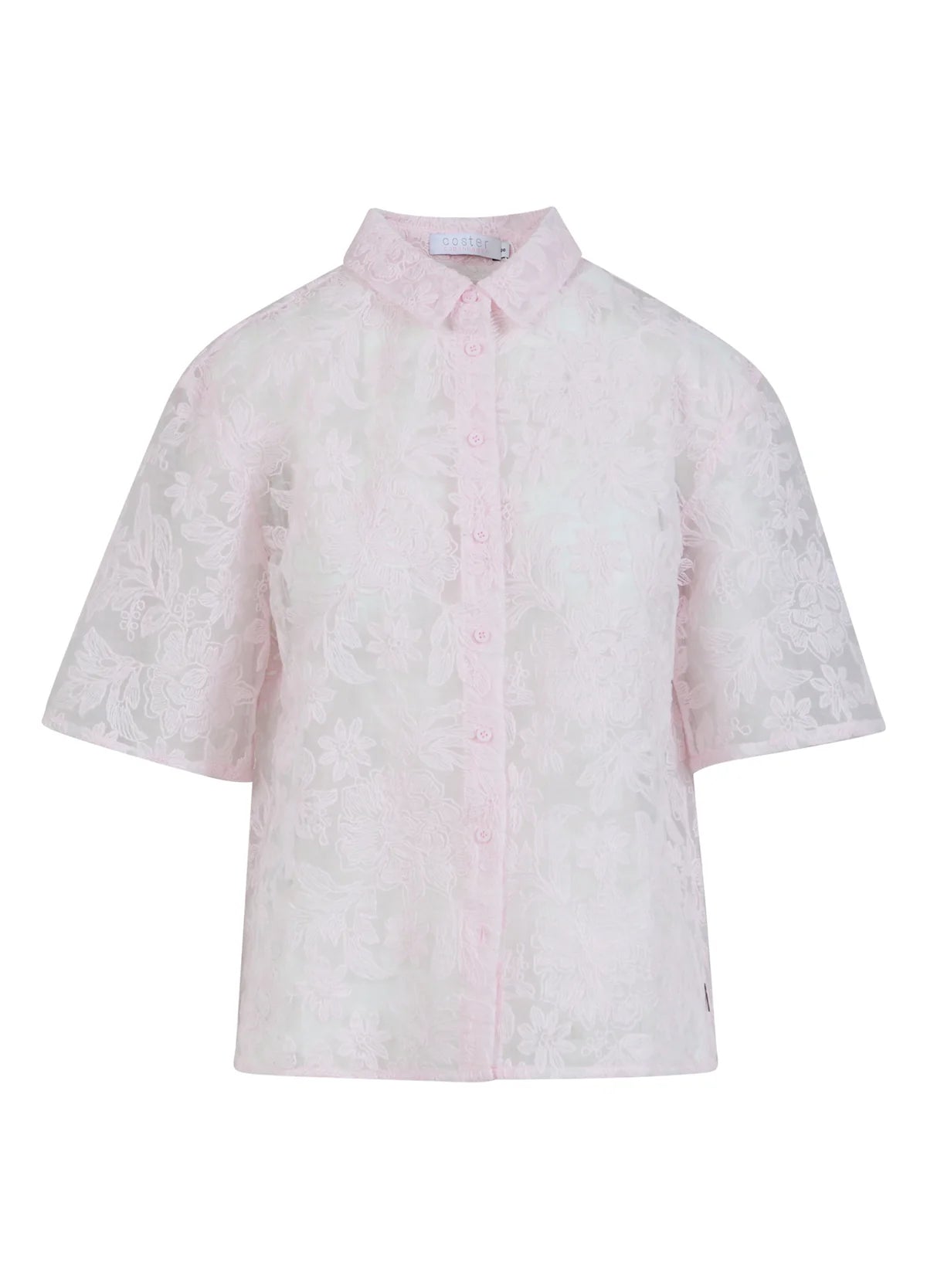 COSTER Shirt with Lace in Powder Rose