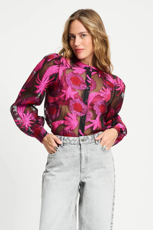 POM Amsterdam Splashing Fireworks Blouse Organza