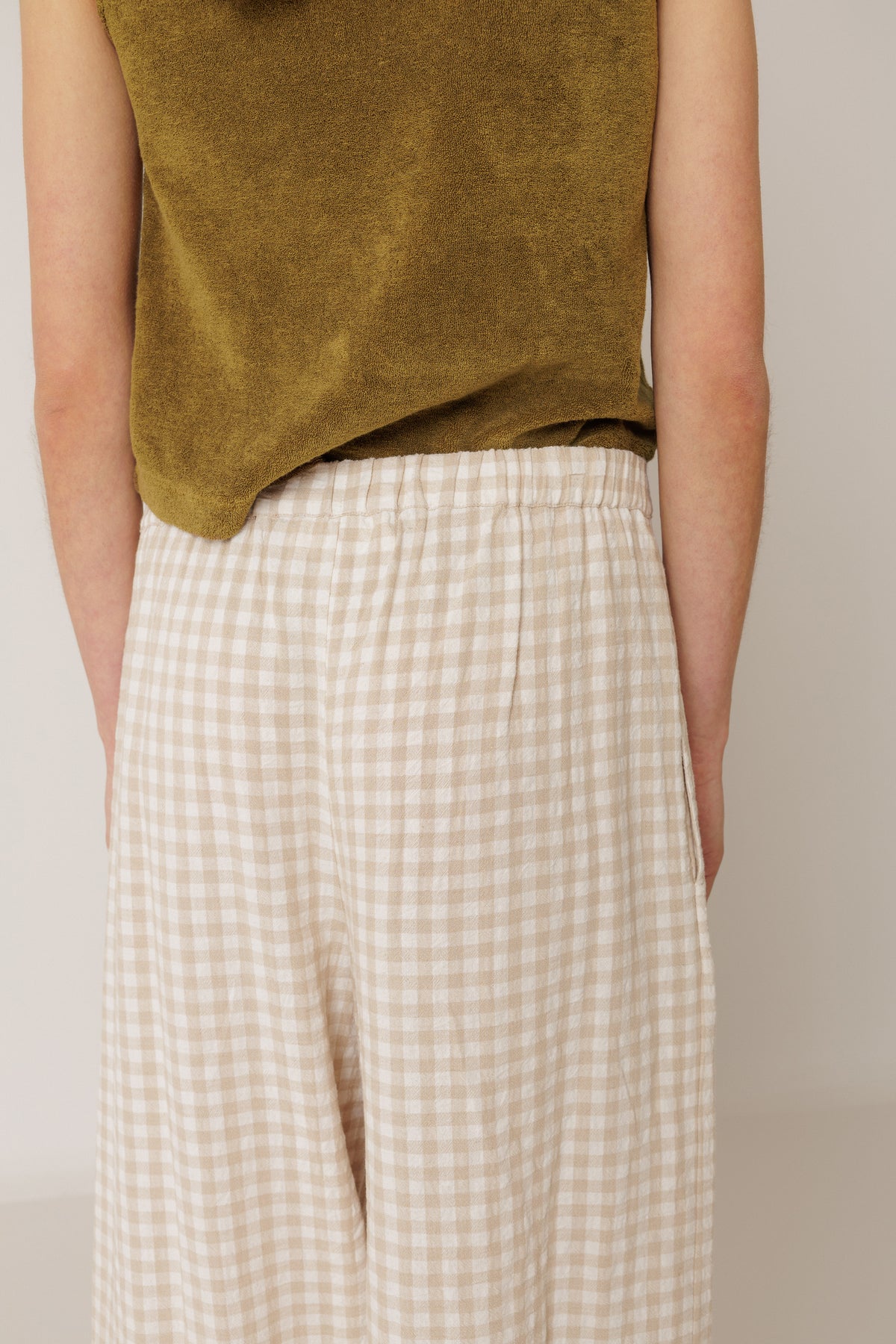 Indi & cold Elastic Waist Gingham Pant