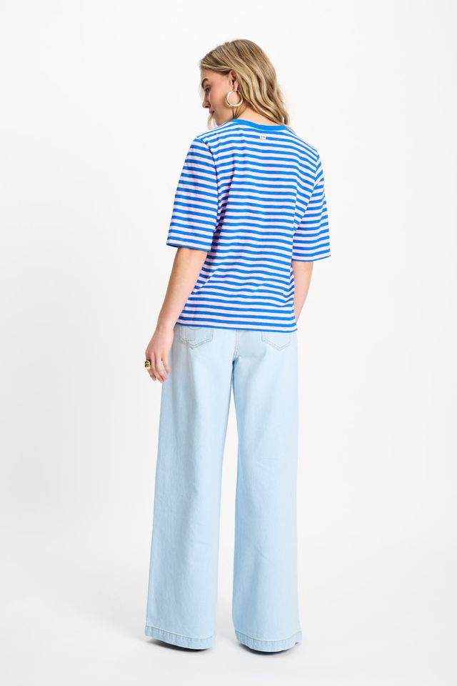 POM Amsterdam T-Shirt Striped Blue/Pink