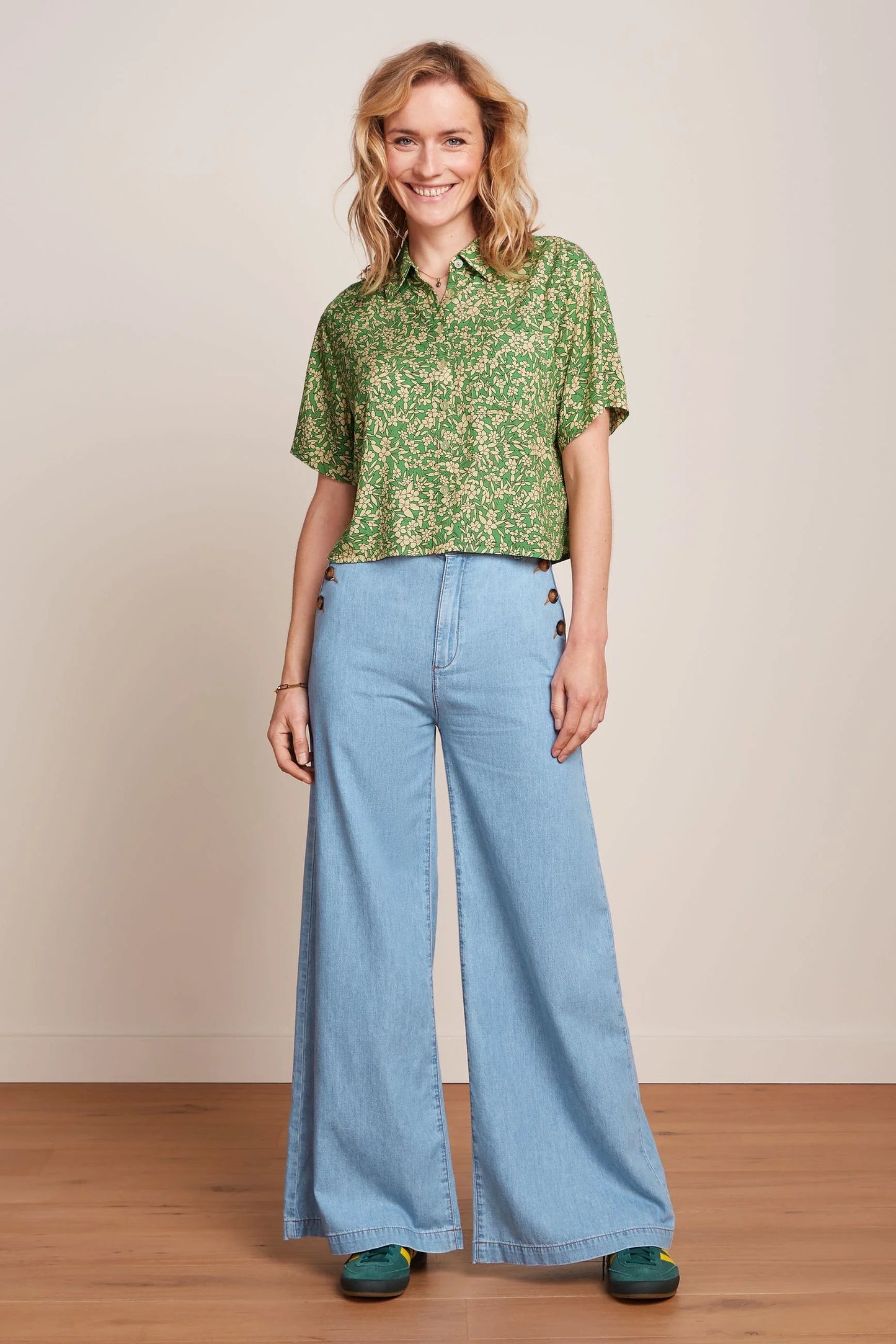 King Louie Evelina Blouse Paradis in Jasmin Green