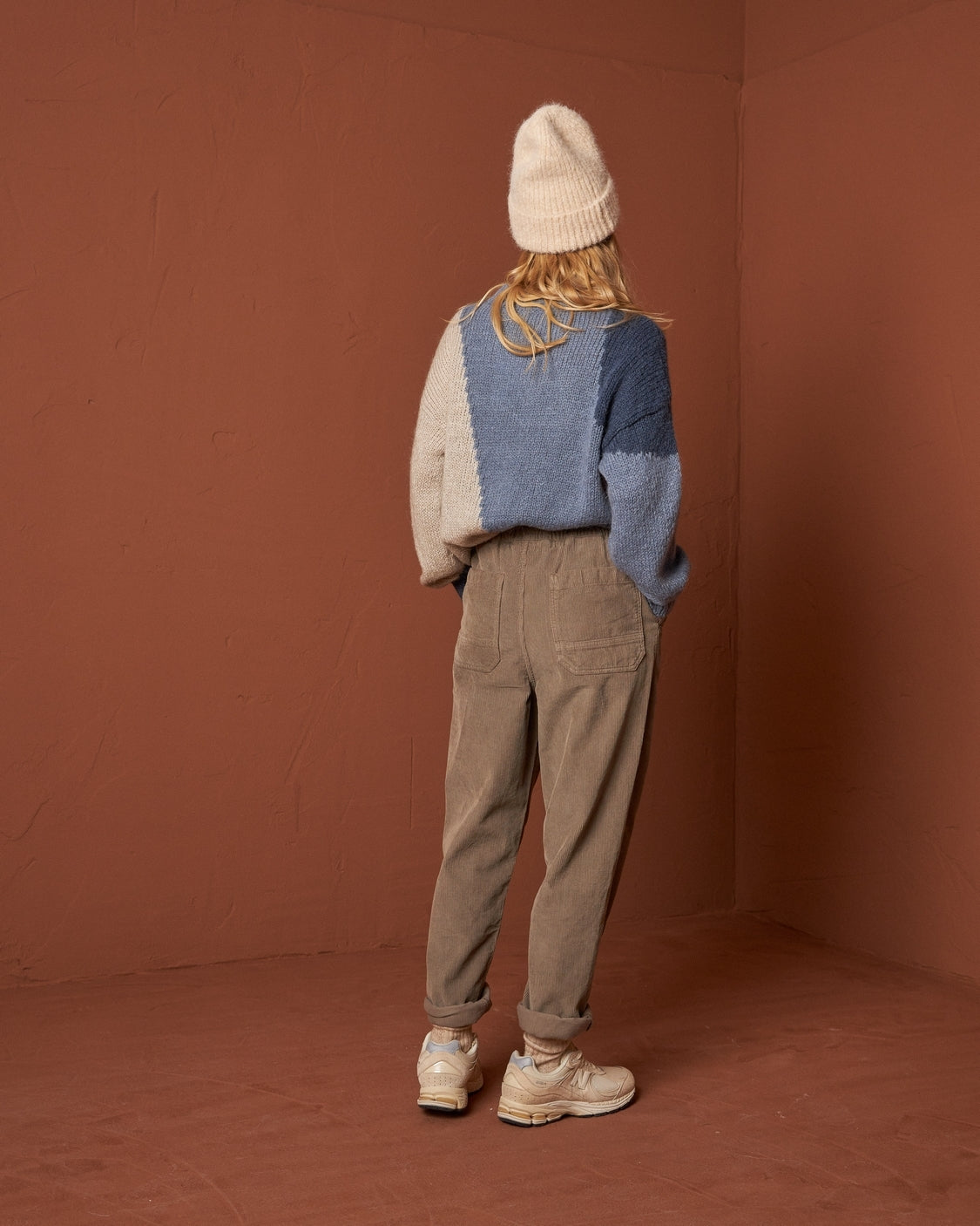 Indi & Cold Micro-Corduroy Ane Pant in Cement