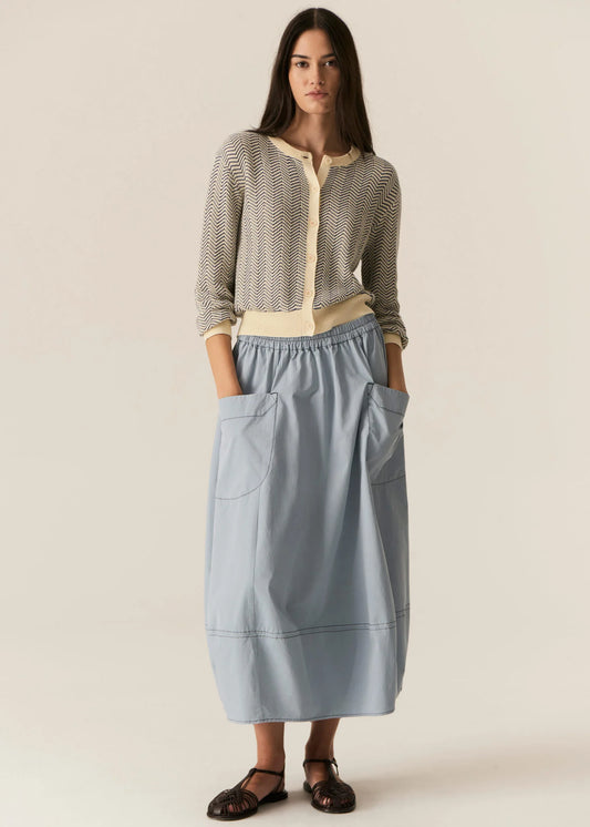 POL Jules Cardigan in Blue/Ivory