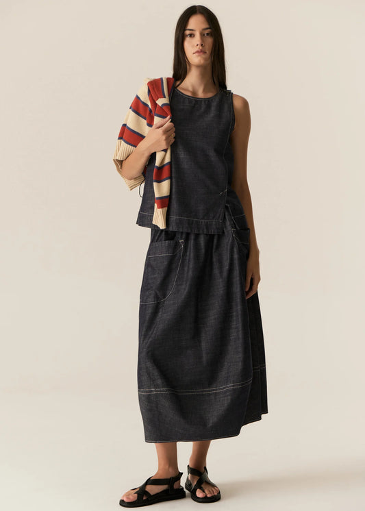 POL Avrid Chambray Bubble Skirt