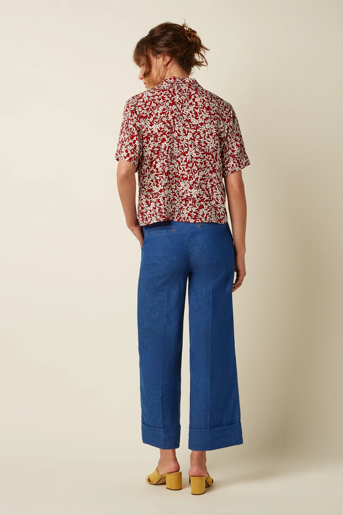 King Louie Elsie Blouse Paradis in Chilli Red Floral