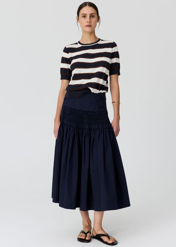 POL Darcey Stripe Knit Tee Ink/White/Choc