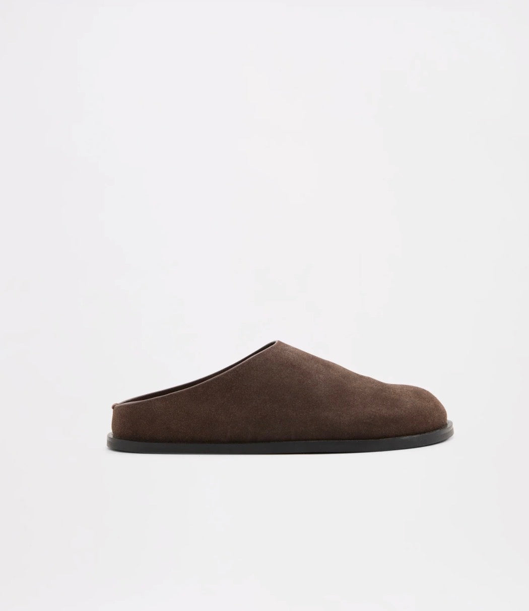 Nude Lucy Rami Leather Clog Chocolate Suede
